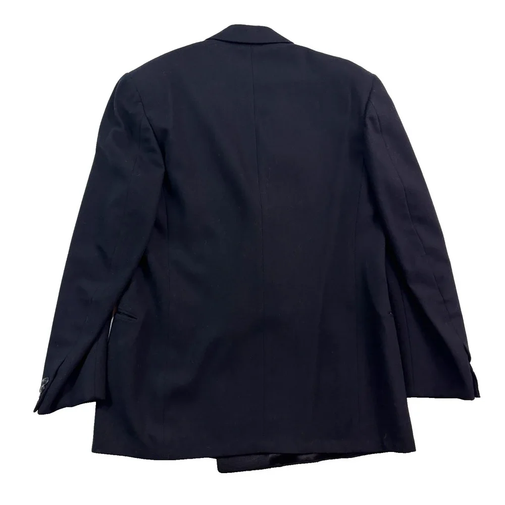 vtg 40s Double Breasted Tuxedo Jacket‎ 40L Flannel Wool Heavy Black Peak Formal